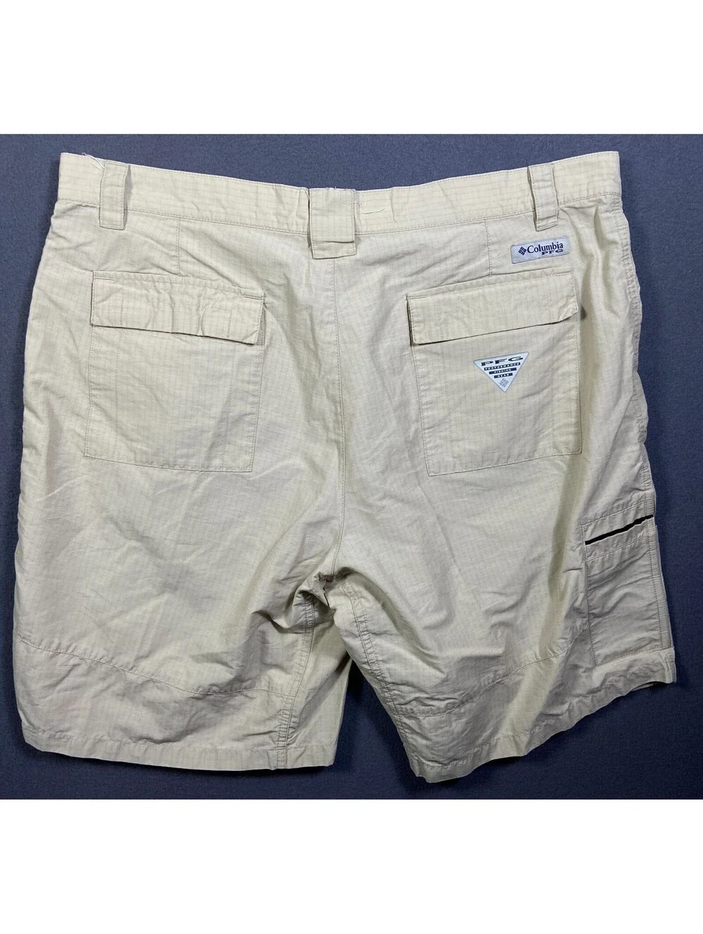 Columbia PFG Shorts Mens Size 38 Beige Hiking Fishing Cargo Ripstop Gorpcore 9